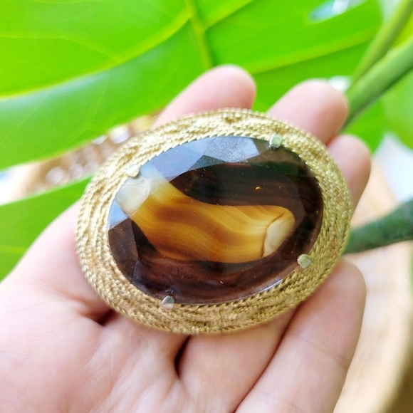 Vintage Gemstone Boucher Brooch Pin - Picture 3 of 8